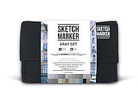 Набор SCETCHMARKER 24цвета тонкий-скошенный Gray Set 24gray