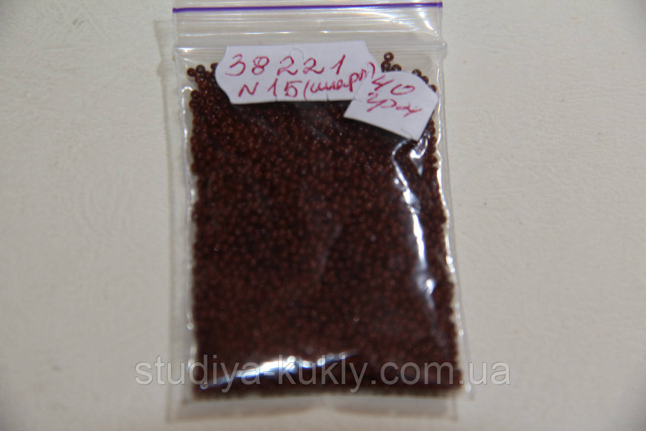Бісер чеський, мікро. Пресциоза. №13 Колір коричневий, непрозорий. Шарлотта. арт 38221. Упаковка 10 грам., фото 1