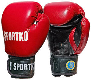 Боксерські рукавички Sportko (ФБУ) шкіра 10 OZ