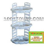 Кутова пластикова поличка, бежева, фото 2