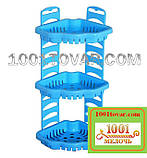 Кутова пластикова поличка, бежева, фото 3