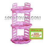 Кутова пластикова поличка, бежева, фото 4