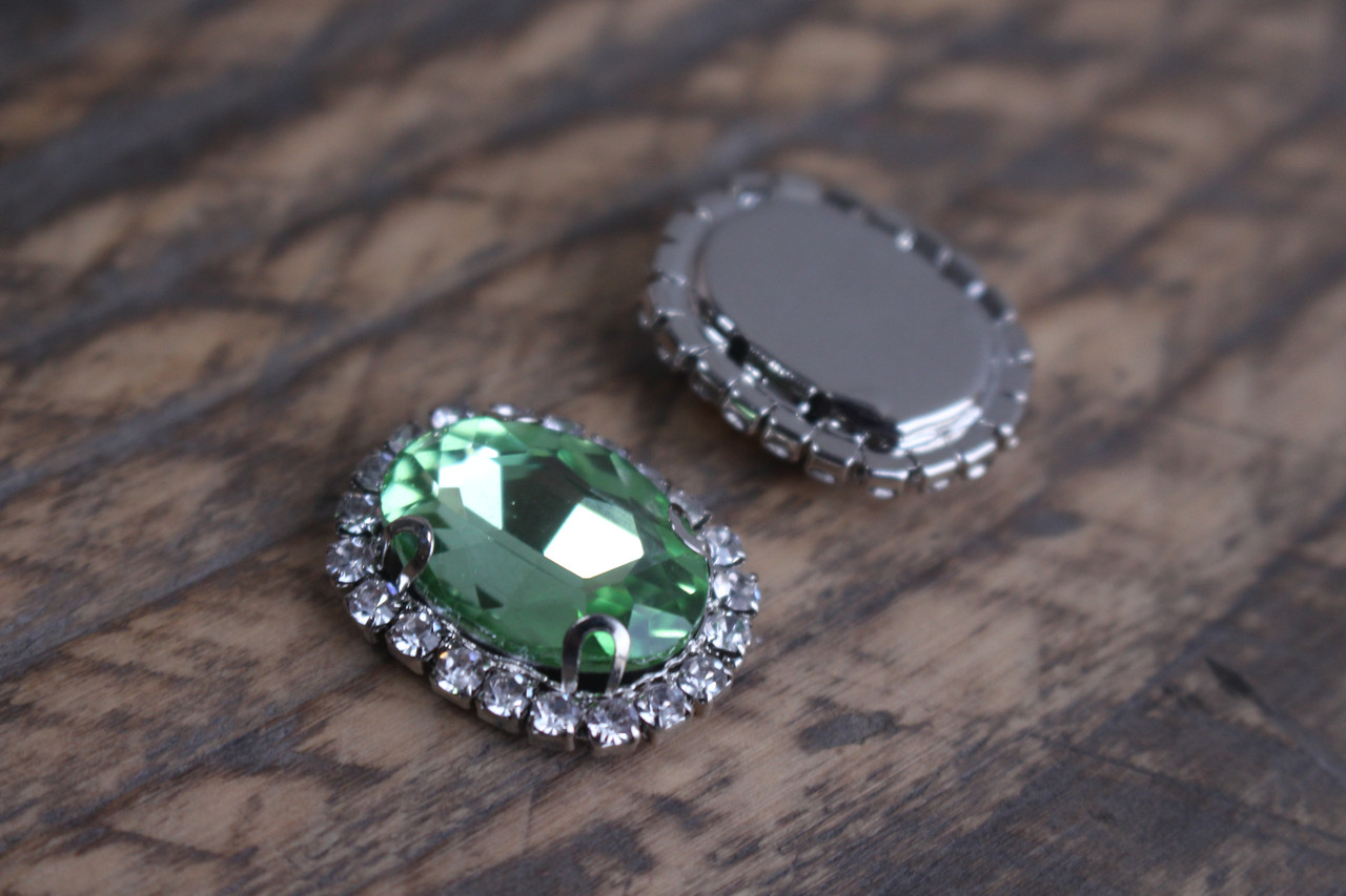 Брошка овальна зелена, фото 1