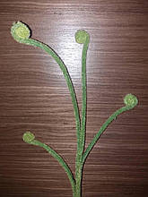 Гілки зелені оксамитові дріт 60 см