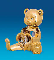 Фігурка Сваровскі з позолотою "Ведмедик із серцем" AR-3619