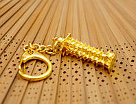 Брелок в золотом цвете "Символы Фэн Шуй" Пагода 9 ярусов