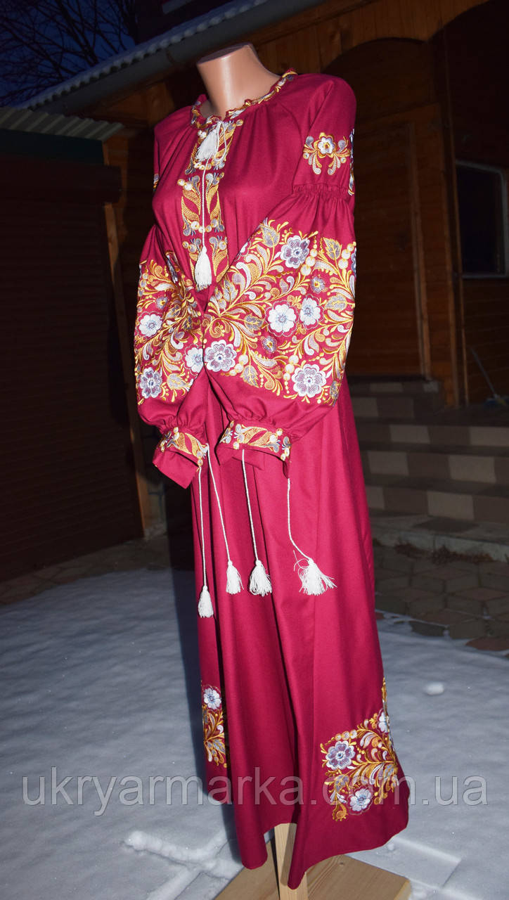 Вишите плаття в стилі бохо "Бордо", фото 1
