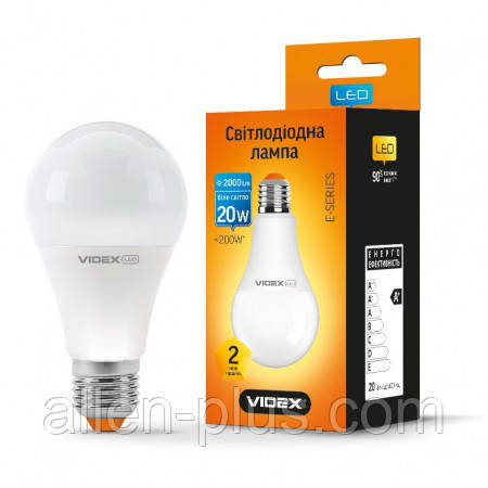 LED лампа VIDEX A70e 20W E27 4100K 220V (гарантія 2 роки)