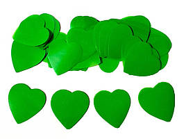 Конфеті сердечка зелені. Розмір: 35мм. Вага: 250 г.