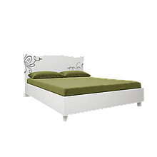 Ліжко з ДСП/МДФ в спальню Богема 1,6х2,0 з каркасом білий Миро-Марк