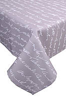Тефлоновая скатертина 155*110 на кухоний стіл "Газета "сірого кольору