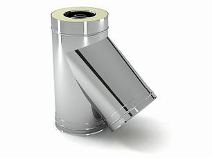 Трійники для димоходу двостінні термоизаляционные 45 градусів(сендвіч)