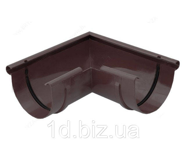 Кут зовнішній 90 град., водостічної системи Бриза (Bryza) 100 мм коричневий, фото 1