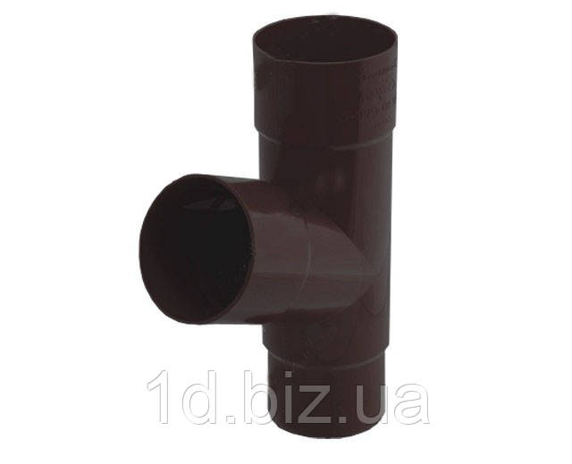 Трійник водостічної системи Бриза (Bryza) 90/90/90 мм коричневий, фото 1