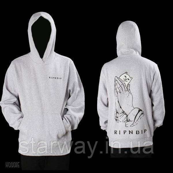 Стильна сіра толстовка | худі ripndip