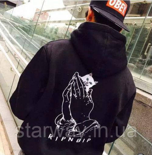 Стильна чорна толстовка | худі ripndip | топ