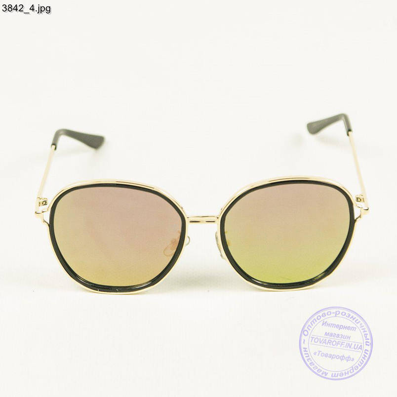 Модні дзеркальні окуляри від сонця з кольоровими лінзами - 3842/1, фото 2
