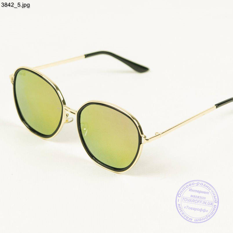 Модні дзеркальні окуляри від сонця з кольоровими лінзами - 3842/1, фото 1