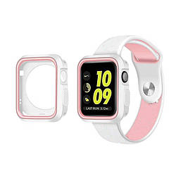 Силіконовий захисний корпус Primo для Apple Watch 42mm - White / Pink