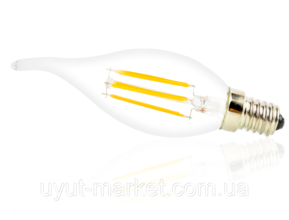 Світлодіодна лампа прозора Filament 4 Вт E14 C35 2800 K Biom FL-315, фото 1