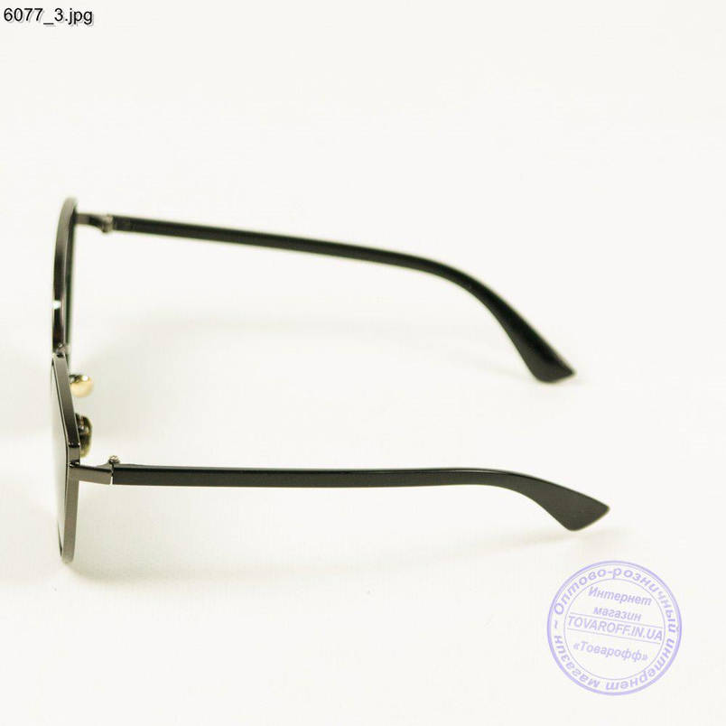 Якісні жіночі сонцезахисні окуляри - Чорні - 6077, фото 3