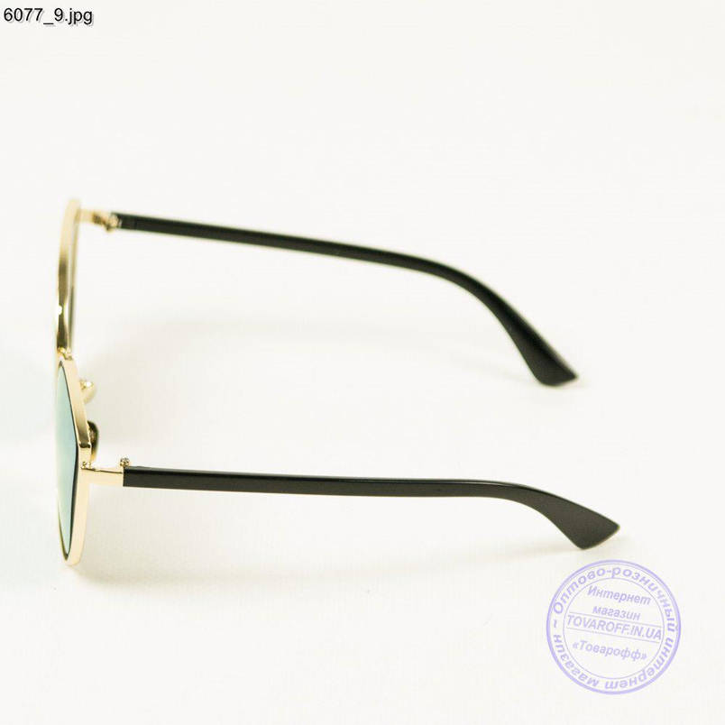 Окуляри сонцезахисні жіночі - Сріблясті з блакитними лінзами - 6077/2, фото 3