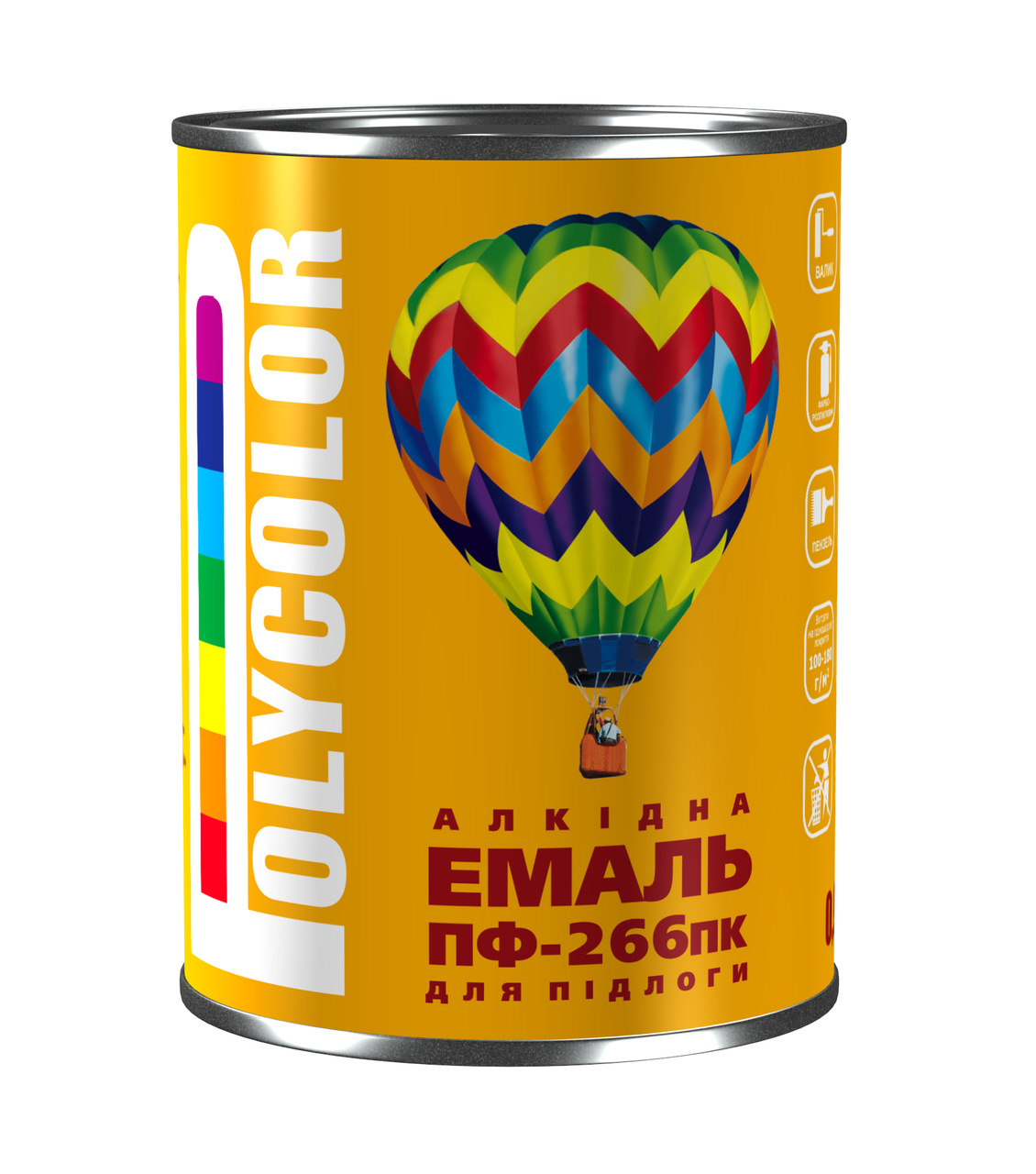 Емаль алкідна для підлоги економ ПФ-266/POLYCOLOR/ червоно-корич. 0,9