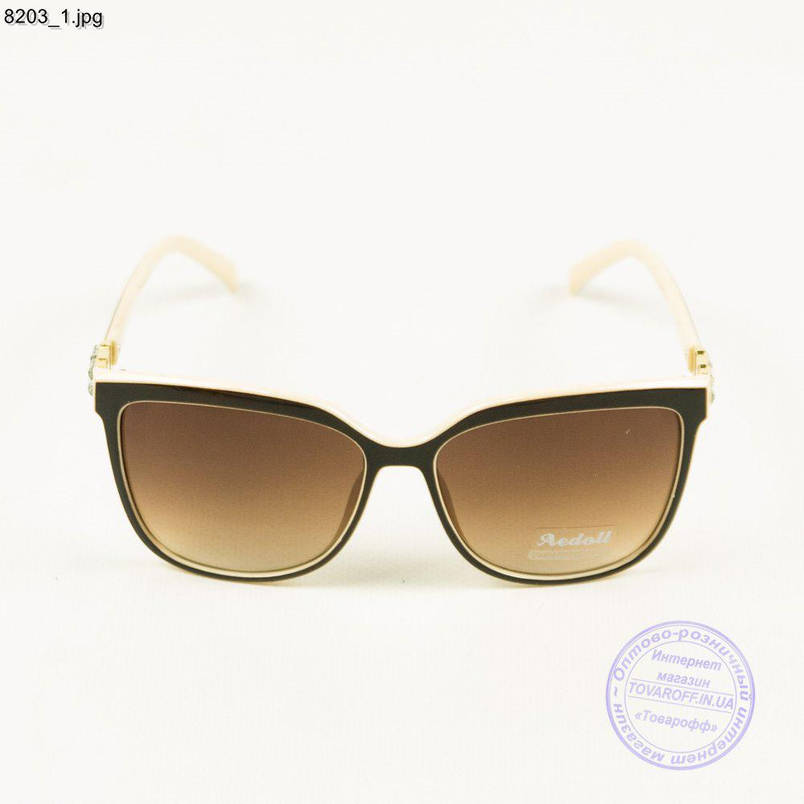 Жіночі сонцезахисні окуляри, бежеві - 8203, фото 2