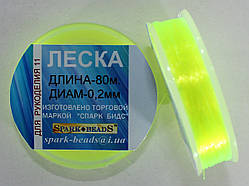 Волосінь (мононитка) діаметр 0,2 мм, довжина 80 м Салатова