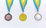 Медаль спортивна зі стрічкою Волейбол (метал, d-5 см, 25 g, 1-золото, 2-срібло, 3-бронза) 10 шт., фото 5