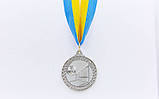 Медаль спортивна зі стрічкою Волейбол (метал, d-5 см, 25 g, 1-золото, 2-срібло, 3-бронза) 10 шт., фото 2