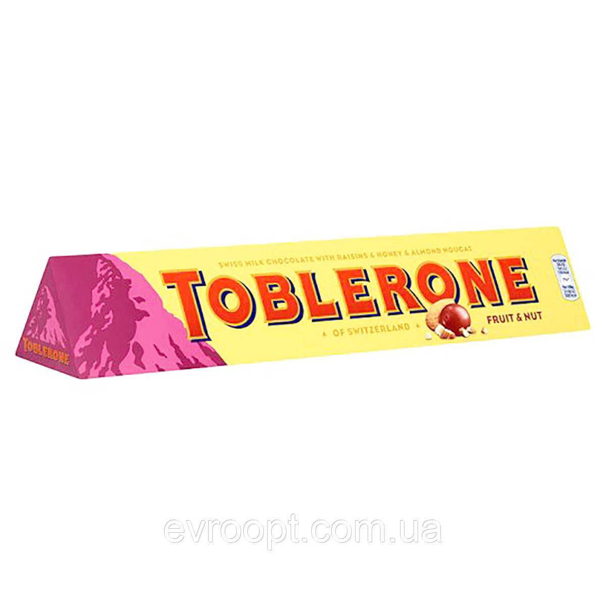 Шоколад молочний з родзинками, нугою, медом та мигдалем Таблерон Tobleron, 100 г