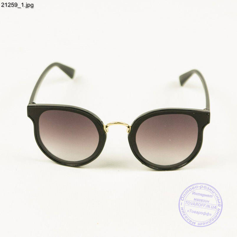 Молодіжні сонцезахисні окуляри Чорні з чорної лінзою - 21259, фото 2