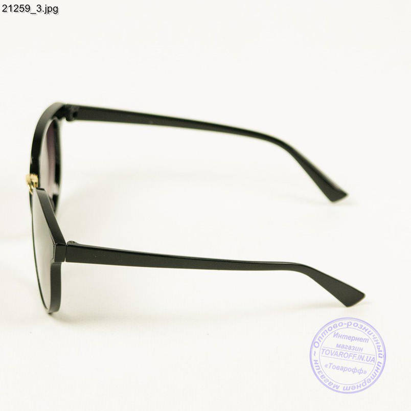 Молодіжні сонцезахисні окуляри Чорні з чорної лінзою - 21259, фото 3