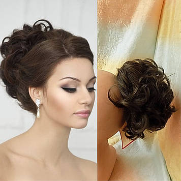 Хвіст короткий кучерявий на крабі темно-русявий 945В-8