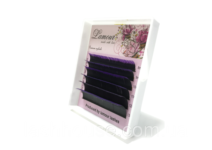 Вії З кольоровими Кінчиками (Фіолетові) 6 Ліній R, 0.10, фото 1