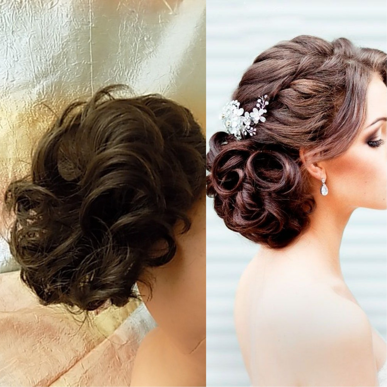 Хвіст шиньон короткий кучерявий на крабі шоколадний 945В-6, фото 1