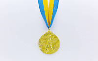 Медаль спортивная с лентой Гандбол (металл, d-5см, 25g, 1-золото, 2-серебро, 3-бронза) 10шт
