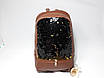 Жіночий Великий рюкзак паєтками двосторонні, Коричневий-золото, фото 10