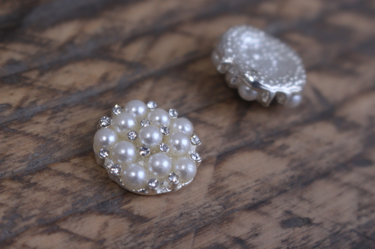 Брошка кругла з перлами, фото 1