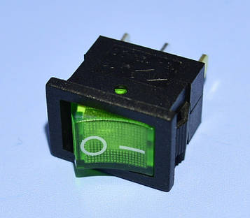 Вимикач 12В МК-1011 зелений 1-група ON-OFF PRK0020D
