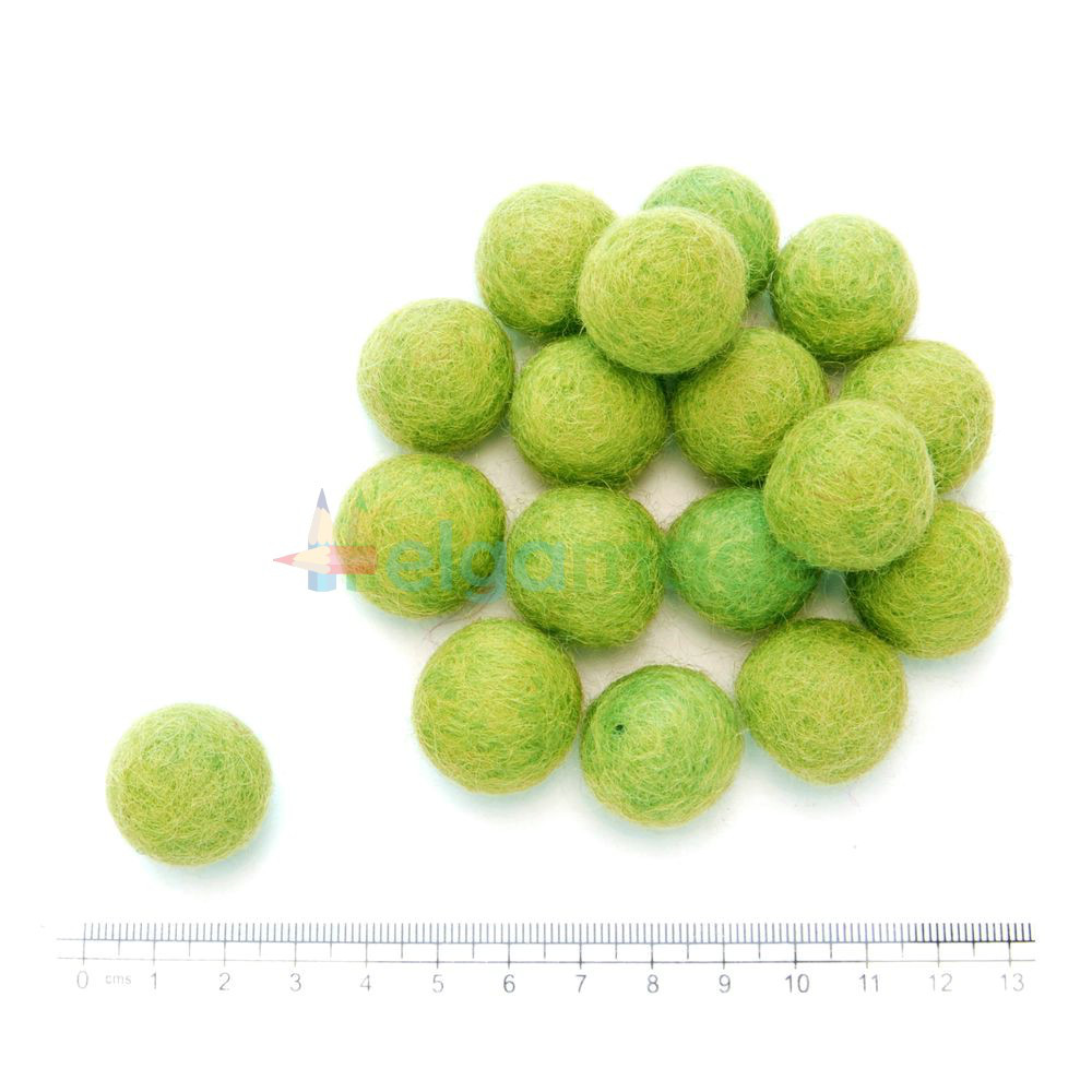 Кулька з вовни ЛАЙМОВИЙ, 2 см, 1 шт, фото 1