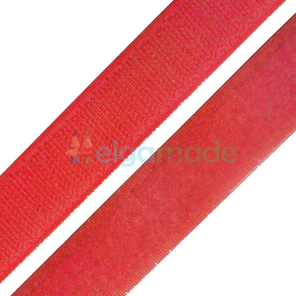 Липучка червона, 20 мм, 1 м, фото 1