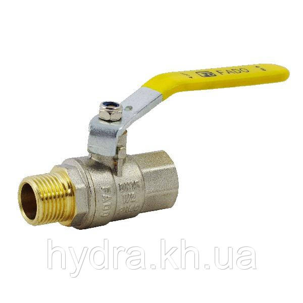 Кран кульовий для газу FADO 3/4" гайка штуцер ручка (GR12), фото 1