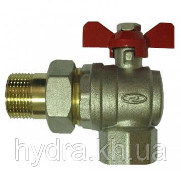 Кран кульовий Solomon з американкою 1/2" (вугловий) метелик, фото 1