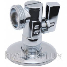 Кран хром кутовий з фільтром 1/2x1/2