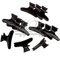 Затискач пластмасовий краб, великі чорний 12 шт./пач