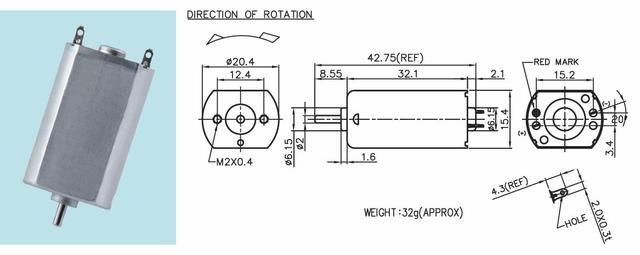 Моторчик для маникюрного фрезера 20*32 фото 2 Моторчик для маникюрного фрезера 20*32 чертеж