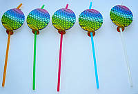 Трубочки для напоїв із насадками KOZA Style Веселка 10шт/уп