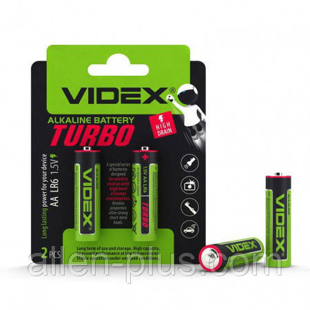 Лужна Батарейка Videx LR6/AA 1.5 V, 2 штуки на блістері